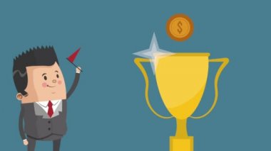 İşadamı çift çizgi film Hd animasyon