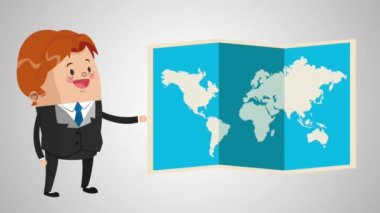 İşadamı çift çizgi film Hd animasyon