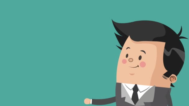 Businessman executive cartoon HD animation — Stock Video