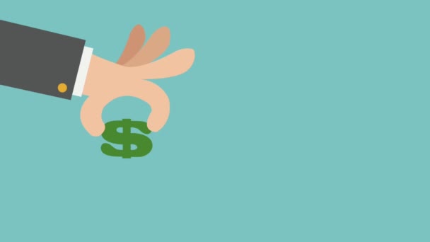 Zaken en geld Hd-animatie — Stockvideo