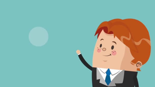 Executivo empresário desenho animado HD animação — Vídeo de Stock
