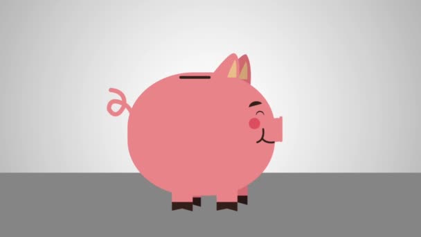 Bitcoin y ahorro animación HD — Vídeo de stock