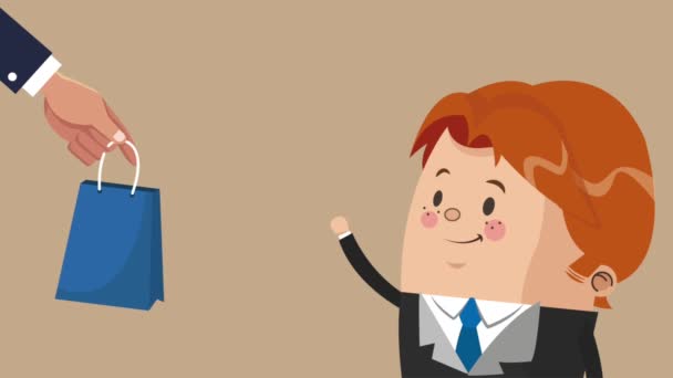 Affärsman executive tecknad Hd animation — Stockvideo