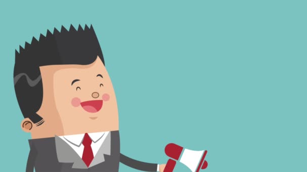 Animasi HD kartun eksekutif Businessman — Stok Video
