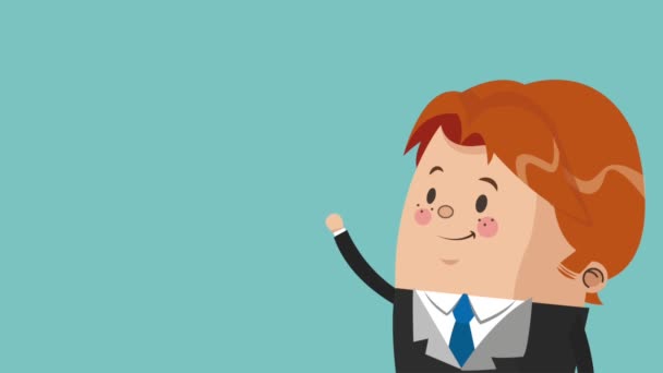 Empresario dibujos animados ejecutivos HD animación — Vídeo de stock