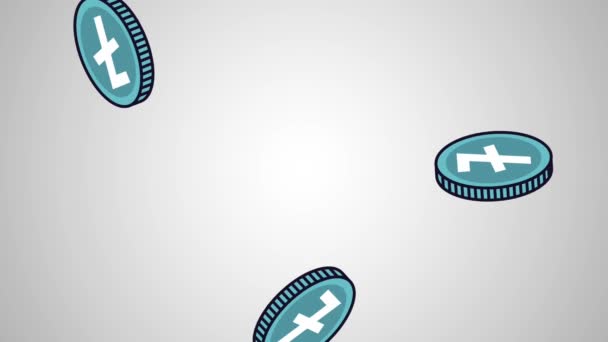 Kryptowährung Digitalgeld hd Animationsszenen — Stockvideo