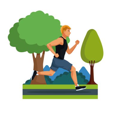 Genç adam koşuyor.