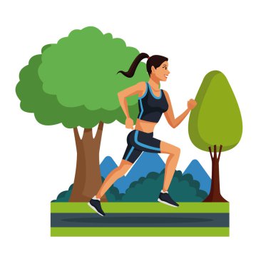 Koşan fitness kadını