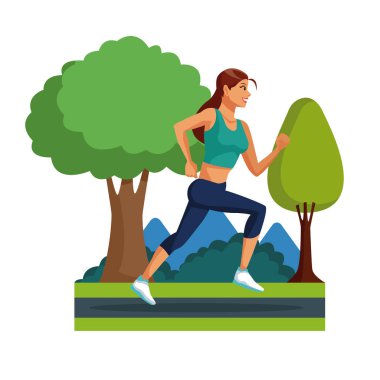 Koşan fitness kadını