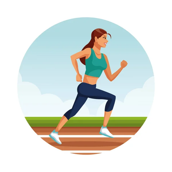 Fitness-Frau läuft — Stockvektor