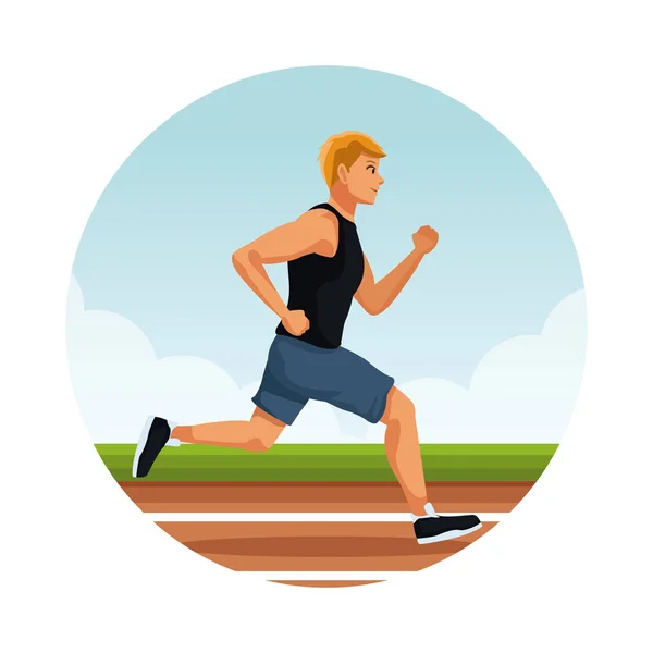 Fitness man loopt — Stockvector