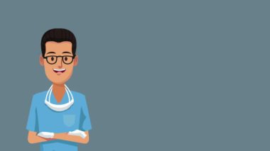 Diş hekimi ve diş hijyeni Hd animasyon