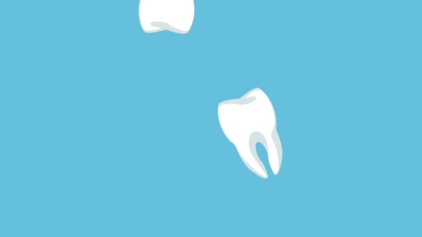 Dents tombant arrière-plan animation HD — Video