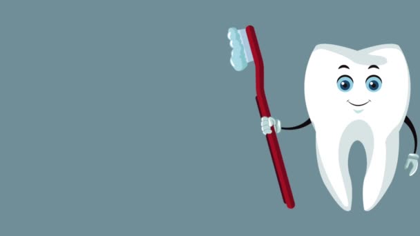 Tand dental tecknad Hd animation — Stockvideo