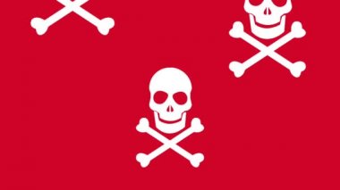 Kafatası ve kemikler Hd animasyon arka plan