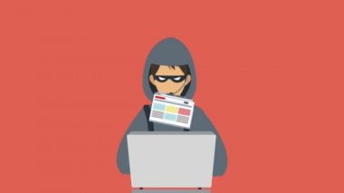 Hacker ile laptop Hd animasyon