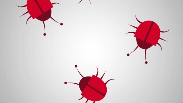 Böcek virüs arka plan Hd animasyon — Stok video