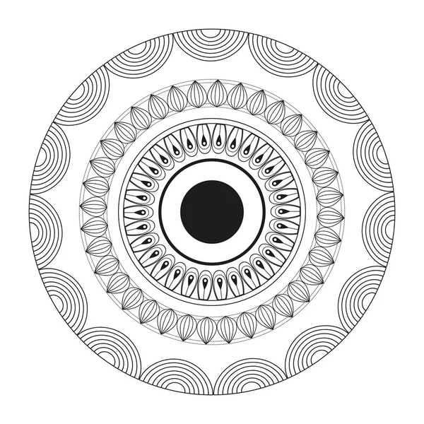 Mandala indisches Emblem — Stockvektor