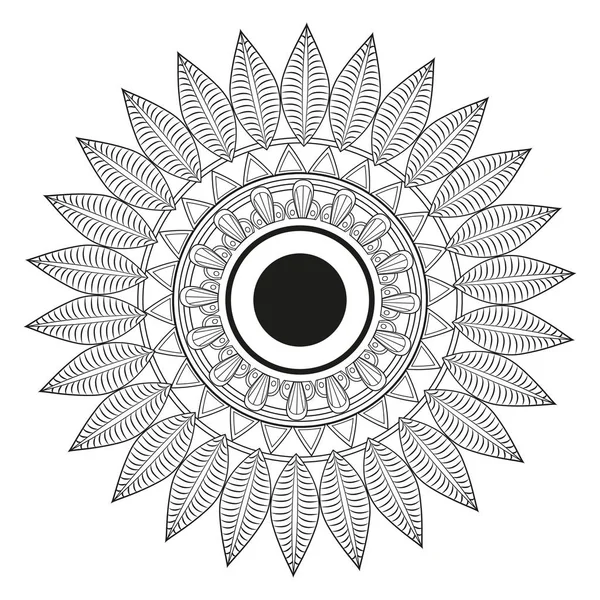 Mandala indiska emblem — Stock vektor