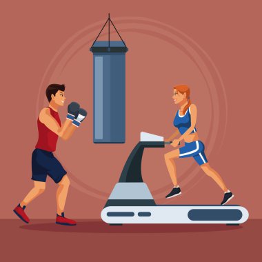 Fitness insanlar vasıl jimnastik salonu