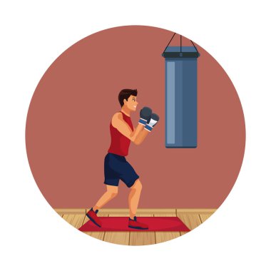 Fitness adam çizgi film