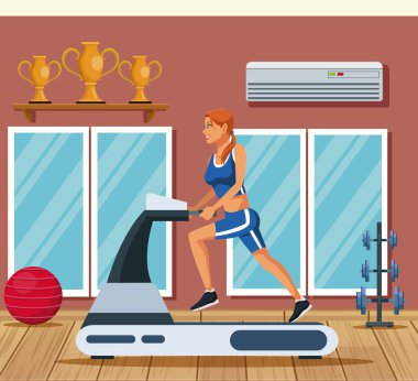 Spor salonundaki insanlar.