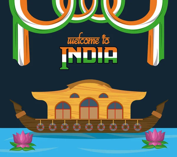 Καλώς ήρθατε στην Ινδία κάρτα — Διανυσματικό Αρχείο