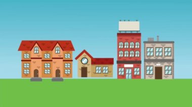 Güzel şehir manzarası Hd animasyon