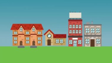 Hd animasyon kasabadaki insanlar