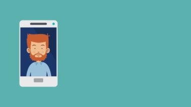 Adam ve smartphone Hd animasyon
