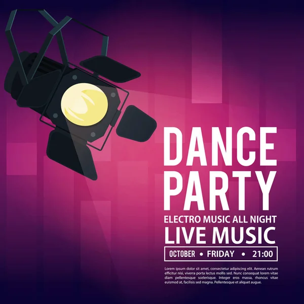 Dance Party meghívó — Stock Vector