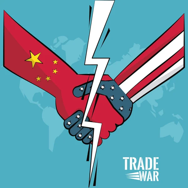 Koncepcja wojny handlu — Wektor stockowy