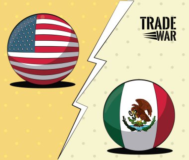 Trade war concept clipart