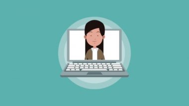 Kadın içinde laptop Hd animasyon söz