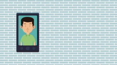 Smartphone videocall communication HD animation