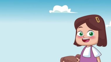 Çocuklar ve okul Hd animasyon