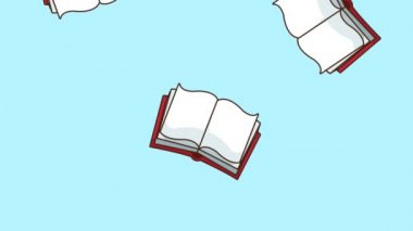 Arka plan Hd animasyon düşen kitaplar