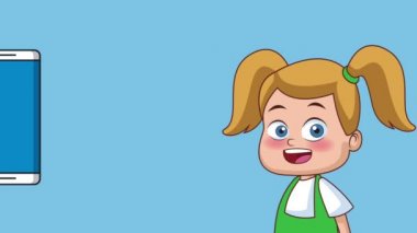Çocuklar ve teknoloji Hd animasyon