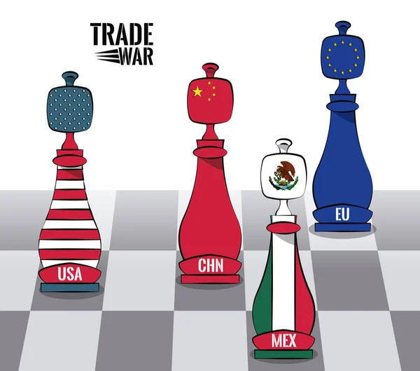 Concept de guerre commerciale — Image vectorielle