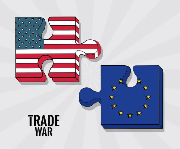 Usa Wojny Biznes Koncepcja Wektor Ilustracja Projekt Graficzny Handel — Wektor stockowy