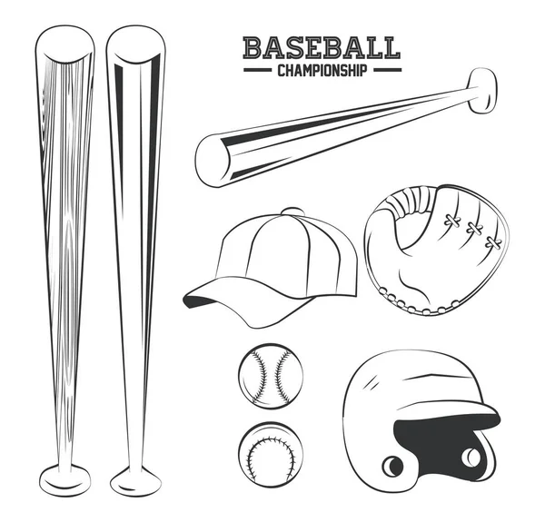 Campeonato de béisbol juego — Vector de stock