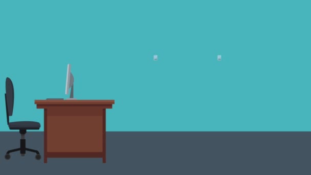 Ofis İşyeri sahne Hd animasyon — Stok video