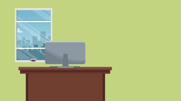 Paysage de travail de bureau animation HD — Video