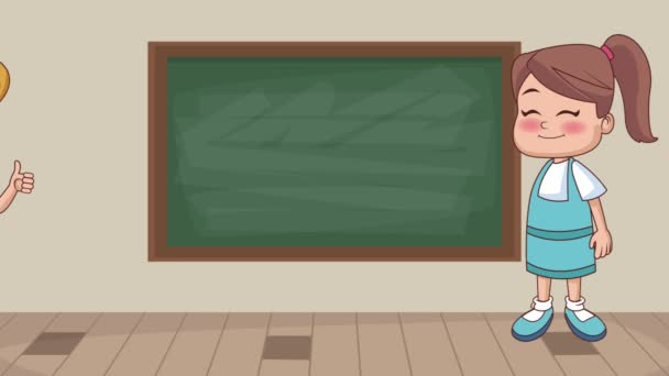 Barn och skola Hd animation — Stockvideo