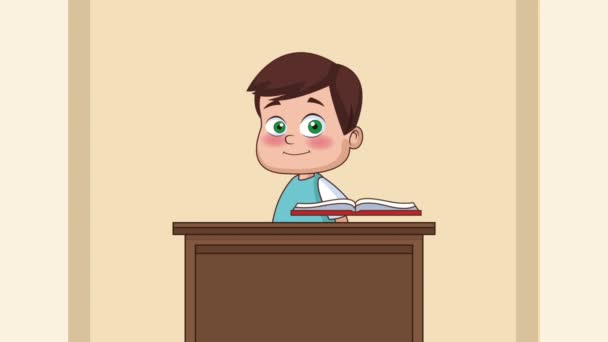 Niños y escuela HD animación — Vídeo de stock