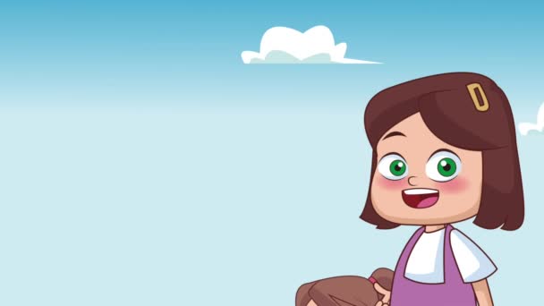 Niños y escuela HD animación — Vídeo de stock