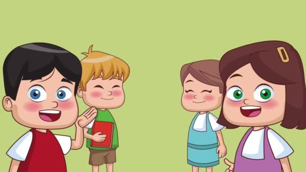 Niños y escuela HD animación — Vídeos de Stock