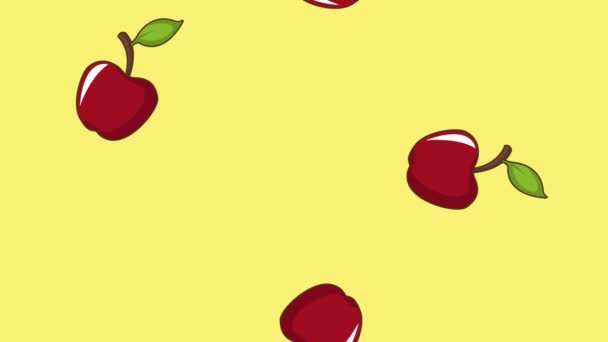 Manzanas cayendo fondo HD animación — Vídeo de stock