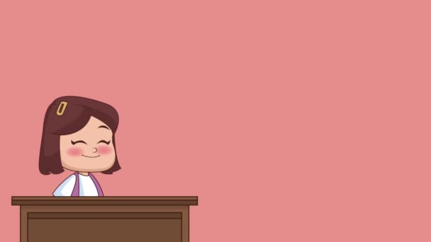 School en kinderen Hd-animatie — Stockvideo