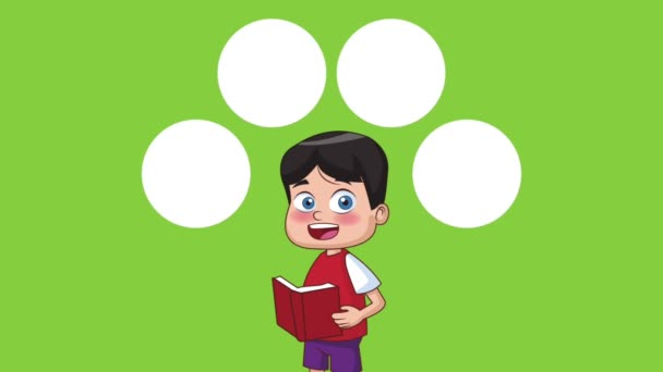 Escuela y niños animación HD — Vídeo de stock